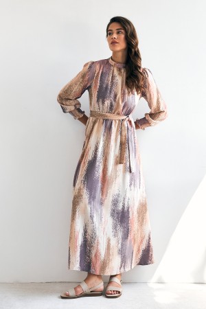 Olivia Patterned Dress - Lilac