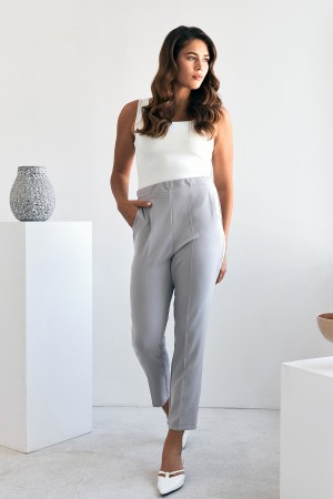 Elastic Waist Trousers - Gray