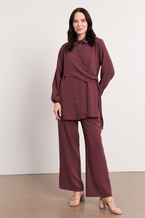 Perla Tunic Trouser Set - Dusty Rose