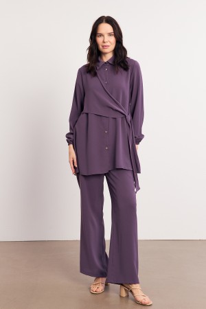 Perla Tunic Trouser Set - Lilac