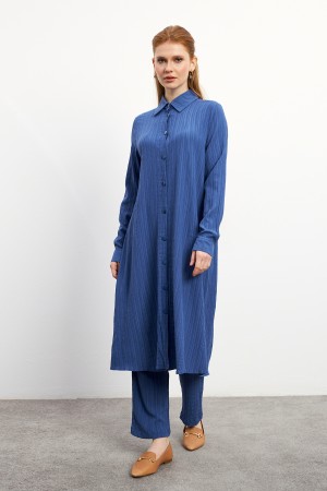 Elina Tunic Trouser Set - Indigo