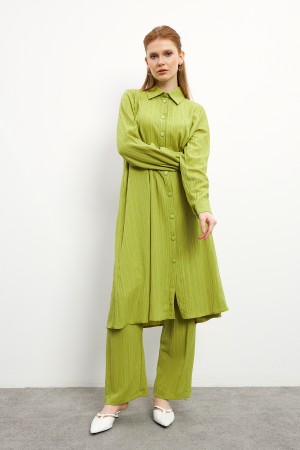 Elina Tunic Trouser Set - Oil Green