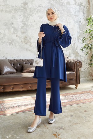 Rina Tunic Pants Set - Indigo